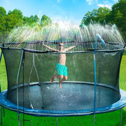 Bobor Aspersores para cama elástica para niños, parque acuático al aire libre, diversión de verano, juguetes de agua. (39 pies)