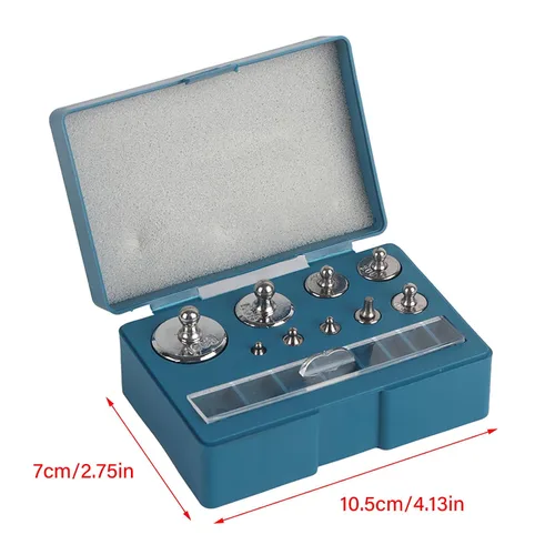 Miniatura 4 de Pesos de calibración, 17 unidades de 10 mg-3.53 oz de báscula de precisión calibradas para equilibrio de báscula digital, escala de gramos, báscula