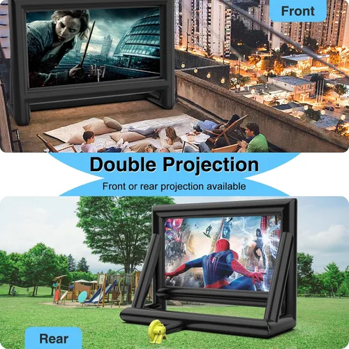 Miniatura 2 de Estgora Pantalla de cine inflable de 24 pies, pantalla de proyector inflable para exteriores, pantalla de proyector inflable con soplador de aire