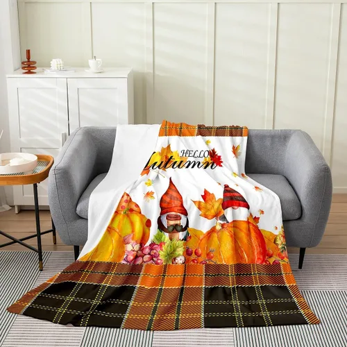 Miniatura 16 de Bonita manta de franela de vellón de pavo para cosecha, manta de Acción de Gracias para cama, sofá, decoración de otoño, decoración de otoño, manta