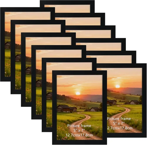Miniatura 14 de Juego de 12 portarretratos negros de 4 x 6 pulgadas para mostrar fotos de 4 x 6 pulgadas, collage de múltiples marcos de 4 x 6 pulgadas para pared