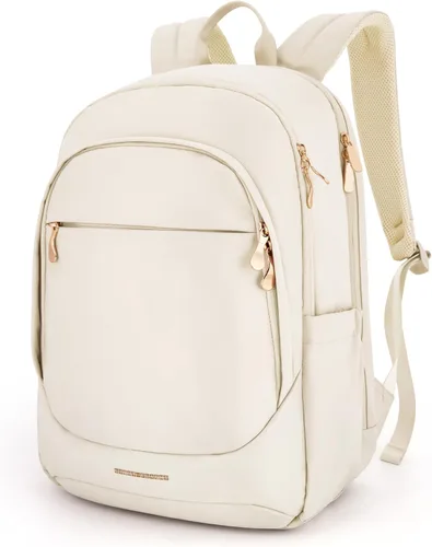 LIGHT FLIGHT Mochila de viaje para laptop para mujer, mochila de 15.6 pulgadas con orificio de carga USB, resistente al agua, mochila negra de gran