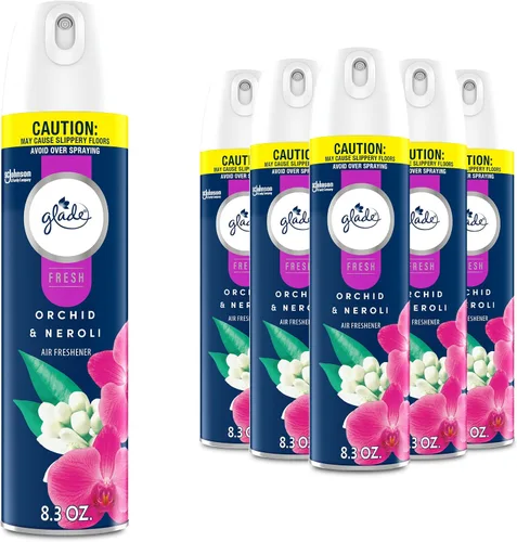 Glade Ambientador en aerosol, orquídea y neroli, colección fresca, 8.3 onzas, 6 unidades