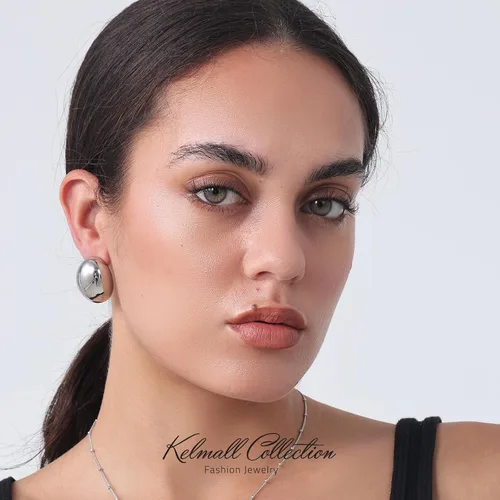 Miniatura 3 de KELMALL Chunky Gold Hoop Statement Earrings for Women, Thick 18K Gold Plated Open Hoop Lightweight 925 Sterling Silver Post