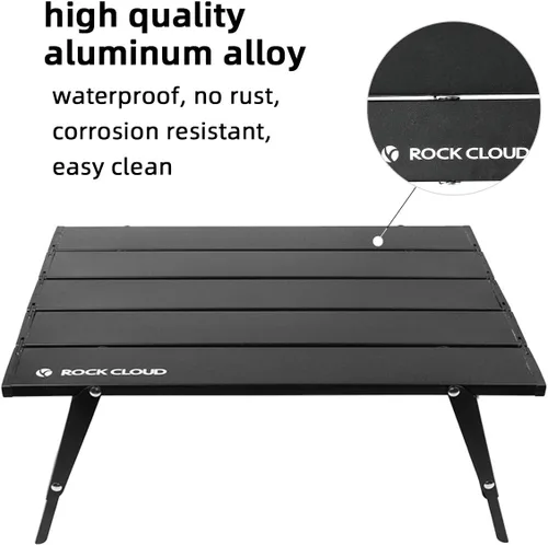 Miniatura 5 de Rock Cloud Mesa de Playa Plegable de Aluminio Ultraligera Ajustable en Altura, Mesa de Camping Portátil Mini