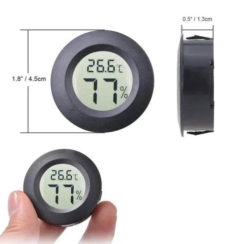 Miniatura 2 de 2 unids mini higrómetro termómetro interior exterior redondo medidor de humedad medidor de temperatura sensor de humedad Fahrenheit conmutable