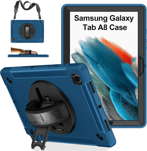 Miniatura 18 de Funda para Galaxy Tab Active 5 Pro 2025/4 Pro 2022/2019 de 10.1 Pulgadas: TPU con Soporte - Protector de Pantalla - Correa de Mano - Correa de Negro