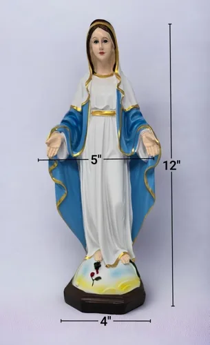 Miniatura 2 de Estatua de Virgen María de Nuestra Señora de Gracia, estatua religiosa católica de resina de 12 pulgadas para oración o devoción en el hogar