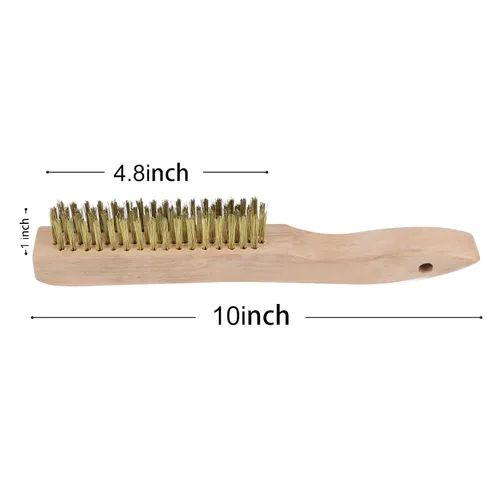 Miniatura 4 de MAXMAN Cepillo de latón, juego de 2 cepillos de alambre de latón resistente, cepillo de metal, cepillos de alambre para limpiar el óxido con mango