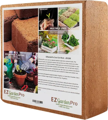 UBICON Bloque de fibra de coco – Suelo de jardín orgánico para jardines e invernaderos de interior y exterior; cada bloque de 11 libras obtiene