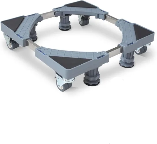 MaxWorks Dolly ajustable para muebles con 4 ruedas de doble bloqueo, soporte base universal para lavadora, transportador de electrodomésticos para