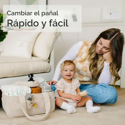 Miniatura 9 de PUTSKA Organizador de pañales para bebé para mesa de cambio – Elegante cesta de almacenamiento para guardería, artículos esenciales para recién