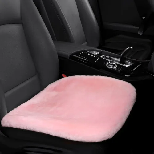 Miniatura 18 de IRIWOOL Almohadilla de asiento de piel de oveja auténtica, funda de asiento de lana suave australiana, transpirable y absorbente del sudor, cómoda