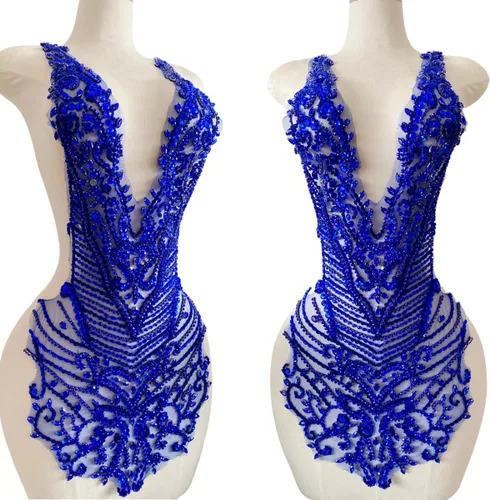 Miniatura 14 de Apliques de diamantes de imitación hechos a mano para coser en cuentas, parches de recorte, accesorios para vestido de novia, parche de encaje