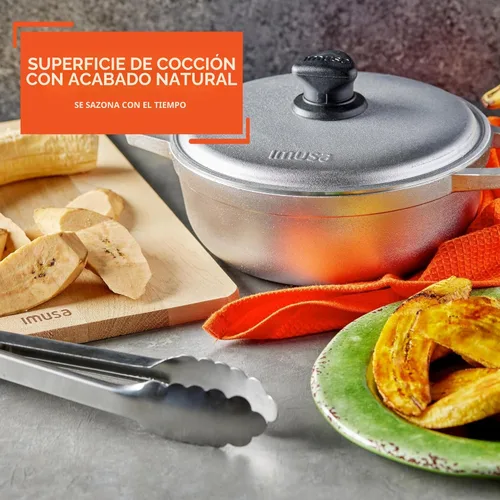 Miniatura 5 de IMUSA Caldero - Olla con tapa de aluminio de 2 cuartos de galón, aluminio fundido, perfecta para servir grupos pequeños, asas remachadas, fabricada