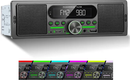 Miniatura 6 de CAMECHO Radio de coche Bluetooth Single DIN Audio estéreo para automóvil, audio para automóvil con manos libres Bluetooth, FM/ MP3/U disco/AUX/carga