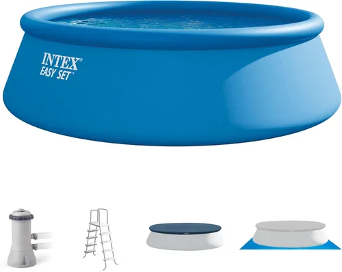 Miniatura 14 de INTEX 26175EH Juego de piscina inflable Easy Set: 18 pies x 48 pulgadas – Incluye bomba de filtro de cartucho de 1500 GPH – Escalera removible