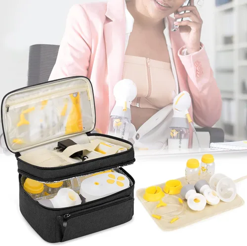 Miniatura 7 de BAFASO Bolsa para extractor de leche (compatible con bomba Medela en estilo) con una almohadilla impermeable para piezas de bomba de carga, funda