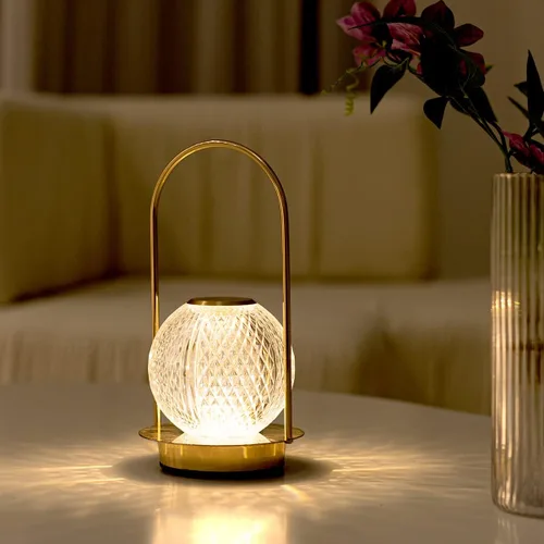 HEQET Lámpara inalámbrica de cristal, funciona con pilas, luz nocturna para sala de estar, dormitorio, habitación de niños, al aire libre,