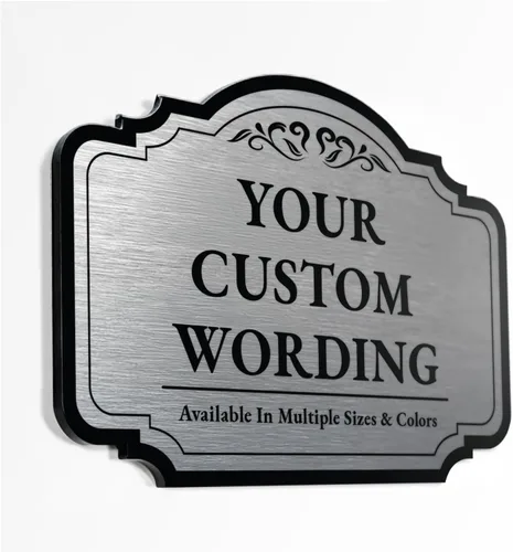 Miniatura 25 de SPEEDYORDERS Letreros metálicos personalizados, letreros de aluminio personalizados, 36 x 24 pulgadas, plata cepillada, palabras y citas, decoración