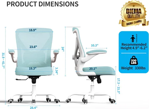Miniatura 2 de Silla de Oficina - Silla de Escritorio Ergonómica con Soporte Lumbar Ajustable, Silla de Computadora de Malla, Sillas de Oficina Ejecutivas