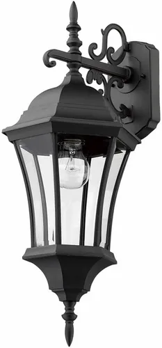 Miniatura 7 de Z-Lite 522M-BK Wakefield - Lámpara de pared para exteriores, marco de aluminio, acabado negro y sombra biselada transparente de material de vidrio