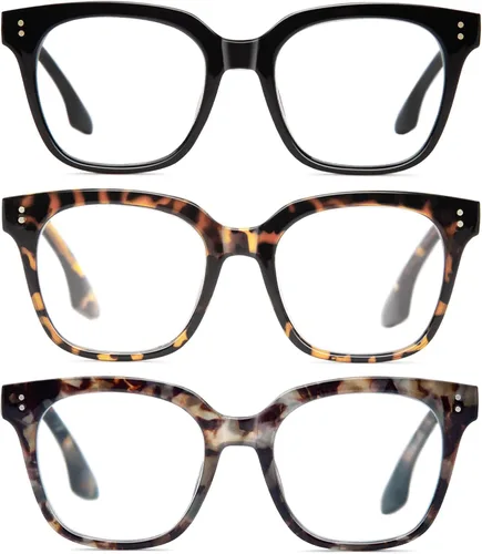 Lentes de lectura para mujer, estilo Oprah, cuadrados, con bloqueo de luz azul y bisagra de resorte, anteojos cuadrados para computadora