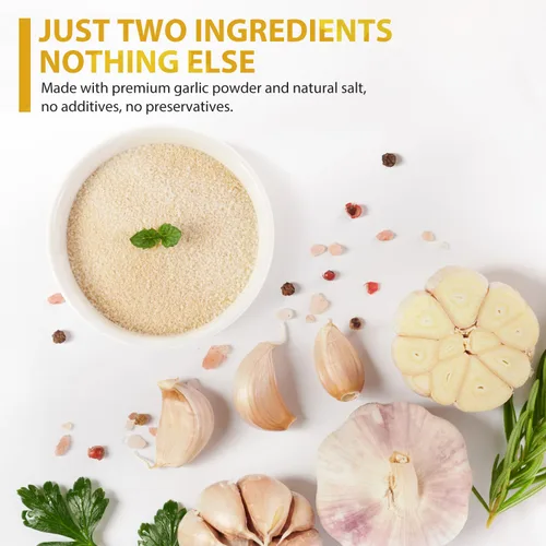 Miniatura 4 de Sal de Ajo Soeos 9.5 Onzas (270g), Condimento de Sal de Ajo, Sin GMO, Sin Gluten, Ideal para Añadir Sabor a Sopas, Panes, Vegetales, Carnes y Más