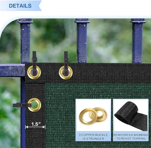 Miniatura 3 de E&K Sunrise - Rejilla para valla de privacidad de 8 x 12 pies con ojales, para exteriores, protección contra rayos UV, para patio trasero, jardín