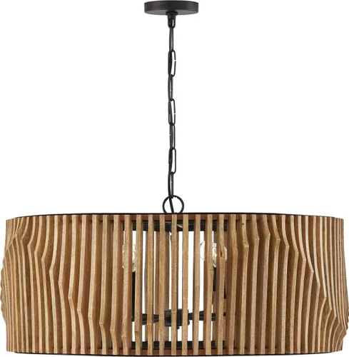 Miniatura 10 de Capital Lighting 344613WK Archer - Lámpara de techo colgante moderna de madera de mango hecha a mano, 1 luz de 100 vatios, 17 pulgadas de alto x 9