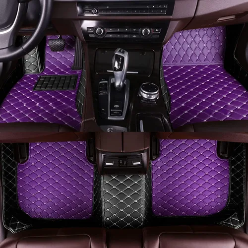 Miniatura 27 de Alfombrillas de cuero personalizadas para automóvil, personalizadas, para camión, sedán, cupé y SUV, revestimientos de lujo con diamantes (beige)