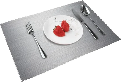 Miniatura 13 de Rectangular Placemats Set of 4, Heat Resistant Beach Sand Texture Printed Kitchen Dining Table Mats