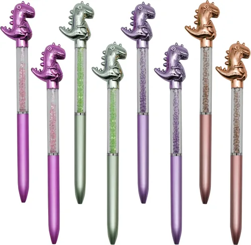 Miniatura 11 de Maydahui 12 bolígrafos retráctiles para pájaros, novedosos bolígrafos de paloma de cristal de arenas movedizas, tinta negra, para escuela, oficina