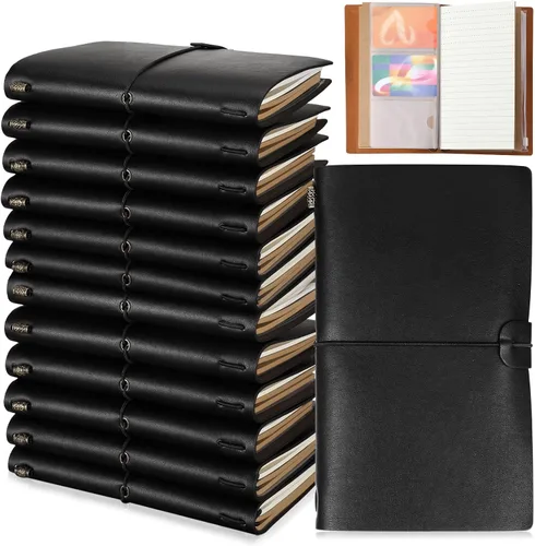 Cholemy 12 piezas de regalos de agradecimiento a los empleados, diario de piel sintética a granel, cuadernos de cuero grabados personalizados,