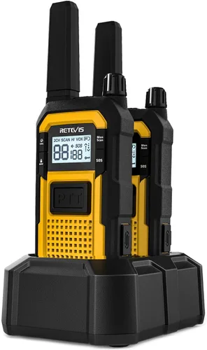 Retevis RB48 Walkie Talkies Impermeables, Radio Bidireccional de Alta Resistencia, Triple Prueba Avanzada, Llamada por Vibración, USB-C, SOS,