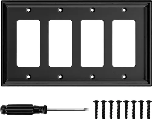 Miniatura 17 de Placa Decorativa Moderna Negra para Interruptor de Luz Cubierta de Interruptor de Luz Cubiertas de Tomacorriente Decorativo Placas de Interruptor