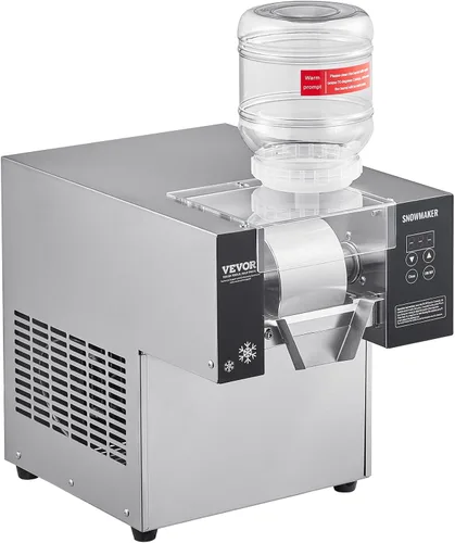 Miniatura 10 de VEVOR Máquina Comercial de Hielo en Copos, 176.4LBS/24H Fabricadora de Hielo en Copos, Máquina Raspadora de Hielo de Acero Inoxidable, Fabricadora