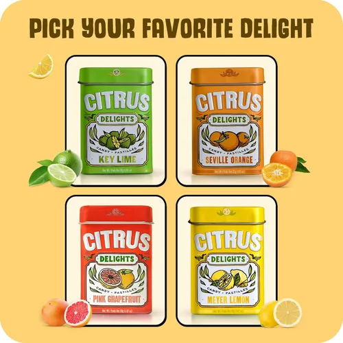 Miniatura 7 de Citrus Delights Meyer Lemon Candy – 30 unidades (paquete de 12) Pastillas de caramelo duro de cítricos naturales Vegano, sin gluten, certificado