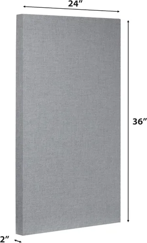 Miniatura 3 de Panel acústico absorbente de sonido con tela Sona, NRC 1.0, clasificación contra incendios, 24 "x 36" x 2 pulgadas (azul humo)