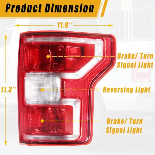 Miniatura 2 de Boine F150 - Luz trasera compatible con Ford F150 F-150 2018 2019 2020, lámpara de freno trasera izquierda del lado del conductor, bombilla y arnés