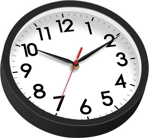 Miniatura 8 de AKCISOT Reloj de Pared, Relojes de Pared Pequeños Modernos a Batería de 8 Pulgadas, Silencioso Sin Tic-Tac Analógico Clásico para Oficina, Hogar