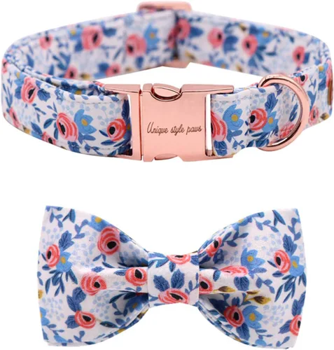 Miniatura 23 de Unique style paws Collar de perro con corbata, collar de perro a cuadros rosa y verde, el mejor regalo para perros pequeños, medianos y grandes, S