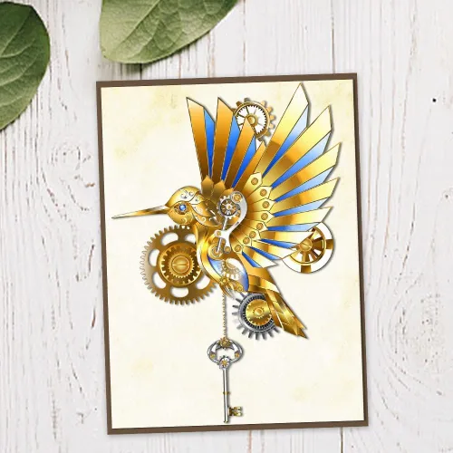 Miniatura 3 de Estivaux Robot Gear Birds troquelados para hacer tarjetas, juegos de troqueles mecánicos de corte de pájaros, equipo floral, plantillas de reloj