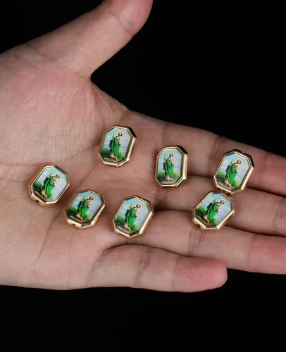 Miniatura 5 de COTTVOTT 20 cuentas espaciadoras de Nuestra Señora de Guadalupe de San Judas para bricolaje, rosario, collar, pulsera, joyería, abalorios, parte