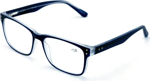 Miniatura 11 de Gafas de lectura rectangulares de gran calidad para hombres grandes - Lector de calidad óptica de ajuste ancho negro (TT Black)