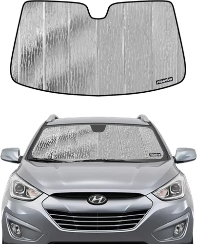 Miniatura 8 de Pigenius Parasol para parabrisas para Hyundai Tucson 2010-2015, acabado de cuero gris premium
