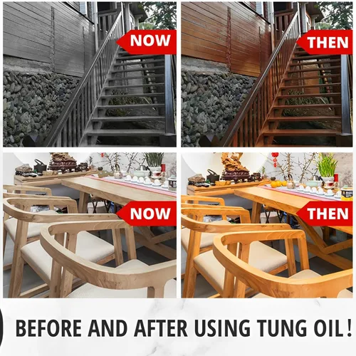 Miniatura 7 de Aceite Tung 100% puro para madera al aire libre con cepillo, aceite Tung seguro de grado alimenticio para acabado de madera, sellador impermeable