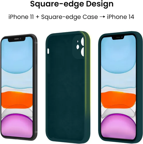 Miniatura 2 de FireNova Funda diseñada para iPhone 11, [borde recto] mejorada [protección de cámara] Funda de silicona con forro de microfibra suave antiarañazos