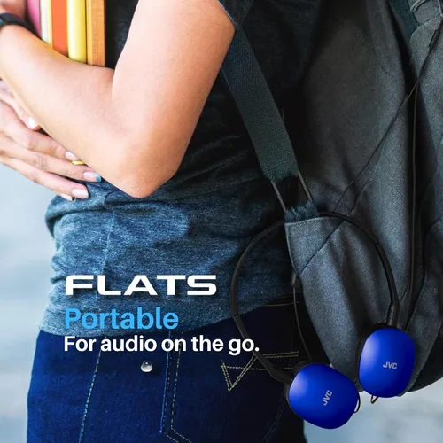 Miniatura 5 de JVC Auriculares planos con cable para la oreja - Diseño plano y plegable - Controlador de 30mm para un sonido potente - Almohadillas suaves