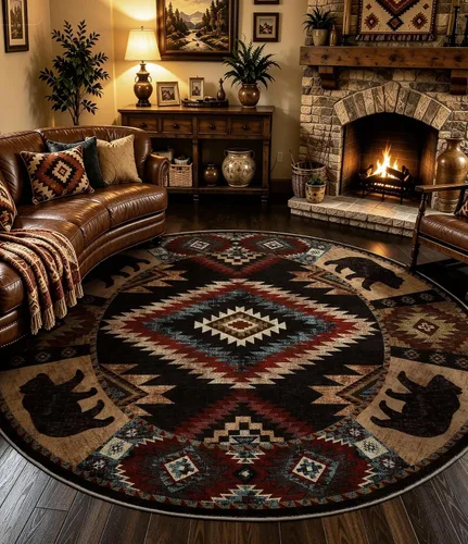 Miniatura 38 de Alfombra de pasillo de 2 x 6 pulgadas para interior - Alfombra de entrada rústica de cabaña con diseño de oso, antideslizante, de pelo bajo